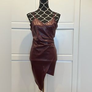 NWT Made with Love BLUE BLUSH Faux Leather Dress size Small